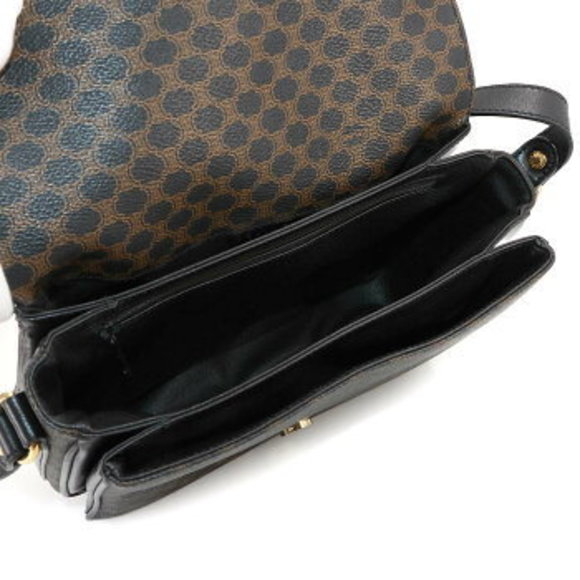 Celine Macadam Shoulder Bag Leather Black Brown - Picture 6 of 9